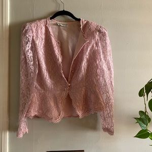Lace pink jacket cardigan